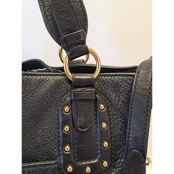 MICHAEL KORS Large Black Leather Studded Buckle Handbag/Shoulder Strap Tote Chic - Picture 10 of 14